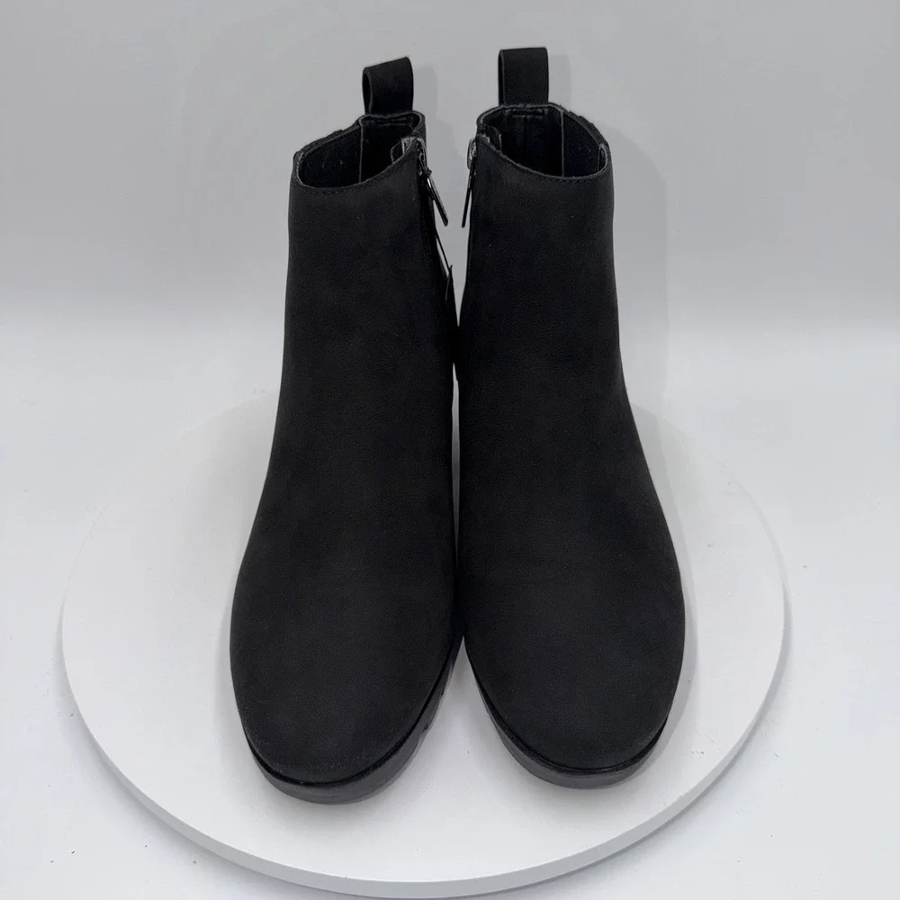 Vionic Women's Sz 8.5 Wilma Black Ankle Bootie Waterproof Nubuck‎ Leather